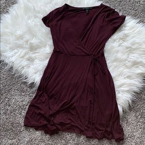 Maroon Wrap Dress